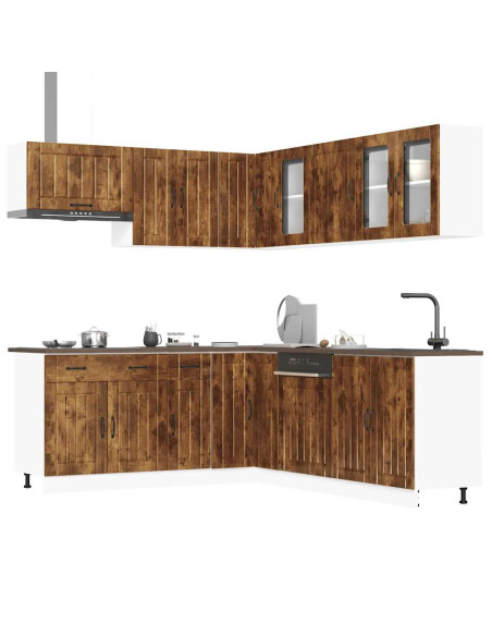 Set Mobili da Cucina 11 pz Lucca Rovere Fumo in Truciolato
