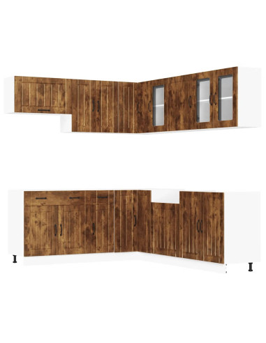 Set Mobili da Cucina 11 pz Lucca Rovere Fumo in Truciolato