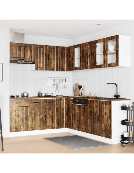 Set Mobili da Cucina 11 pz Lucca Rovere Fumo in Truciolato
