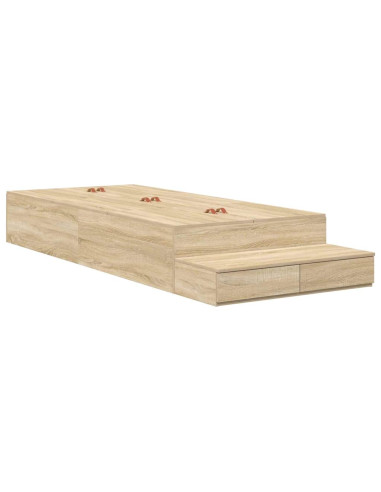 Struttura letto con contenitore Rovere Sonoma 80 cm