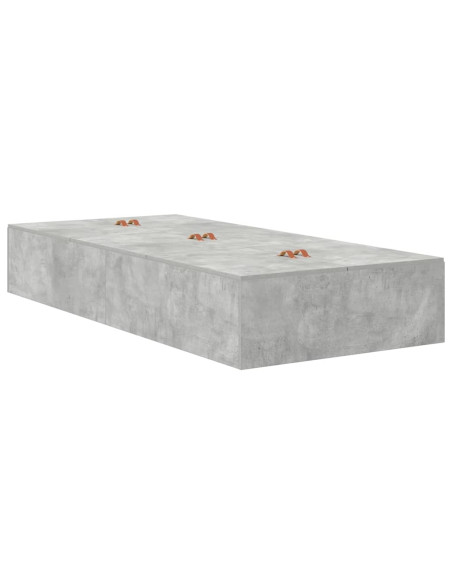 Struttura letto con contenitore Grigio cemento 90 cm