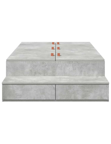 Struttura letto con contenitore Grigio cemento 90 cm