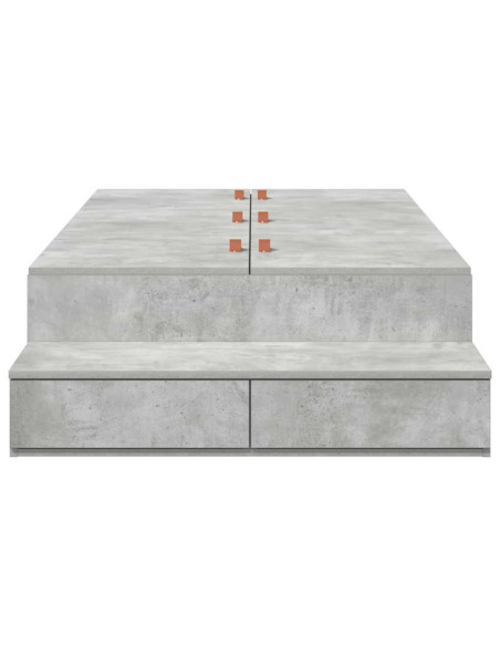 Struttura letto con contenitore Grigio cemento 90 cm