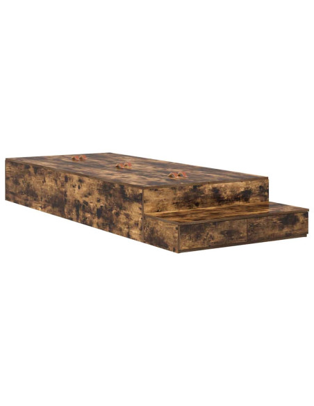 Struttura letto con contenitore con cassetto Rovere fumé 90 cm