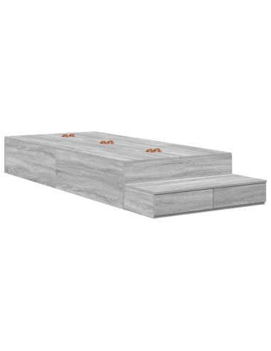 Struttura letto con contenitore Grigio Sonoma 90 cm