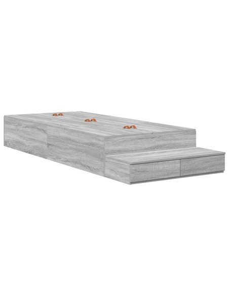 Struttura letto con contenitore Grigio Sonoma 90 cm