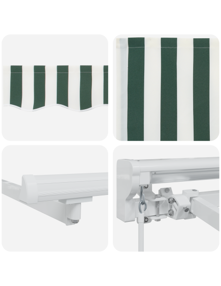 Struttura della tenda Verde e Bianco 350 x 200 cm