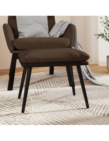 Poggiapiedi Marrone 45x29,5x35 cm in Tessuto e Similpelle