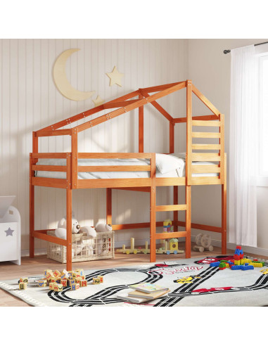 Struttura per letto soppalco Marrone Cera 90 x 190 cm