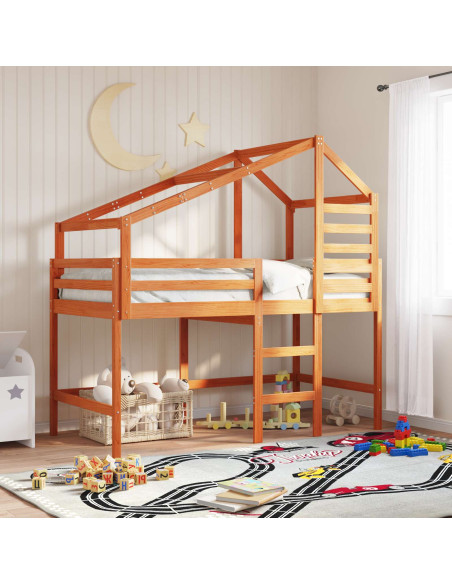 Struttura per letto soppalco Marrone Cera 90 x 190 cm
