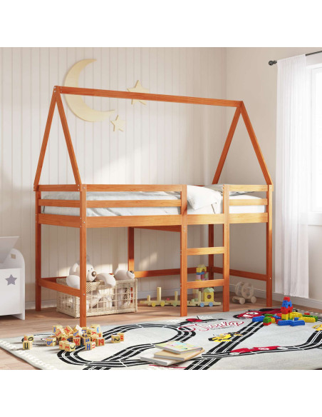 Struttura per letto soppalco Marrone Cera 90 x 190 cm
