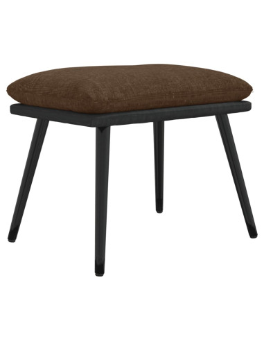 Poggiapiedi Marrone 45x29,5x35 cm in Tessuto e Similpelle