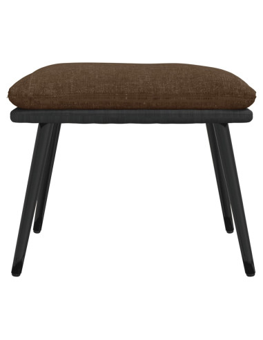 Poggiapiedi Marrone 45x29,5x35 cm in Tessuto e Similpelle