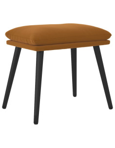 Poggiapiedi Marrone 45x29,5x35 cm in Velluto 2