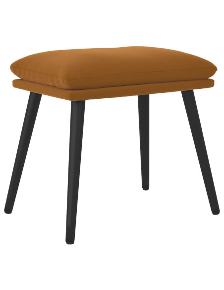 Poggiapiedi Marrone 45x29,5x35 cm in Velluto
