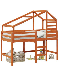 Struttura per letto soppalco Marrone Cera 90 x 190 cm 2