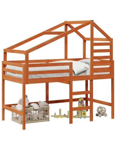 Struttura per letto soppalco Marrone Cera 90 x 190 cm