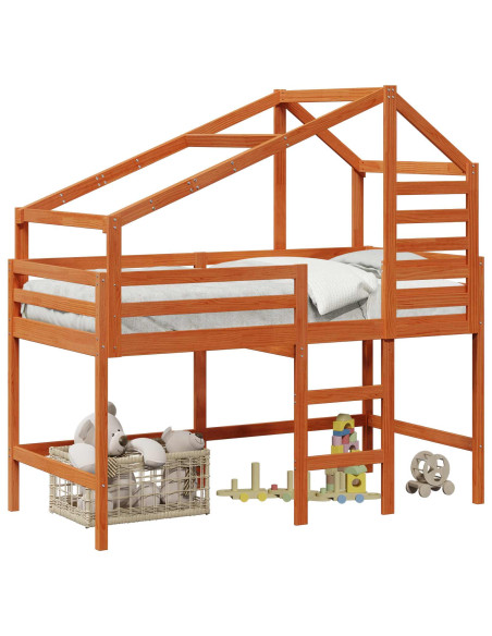 Struttura per letto soppalco Marrone Cera 90 x 190 cm