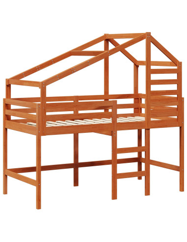 Struttura per letto soppalco Marrone Cera 90 x 190 cm