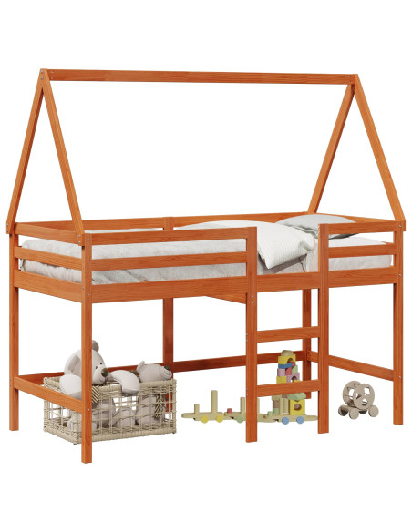 Struttura per letto soppalco Marrone Cera 90 x 190 cm