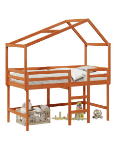 Struttura per letto soppalco Marrone Cera 90 x 190 cm 2