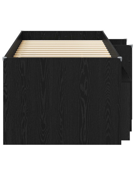 Struttura Letto Loft con Mobile 3 pz Nero Legno multistrato