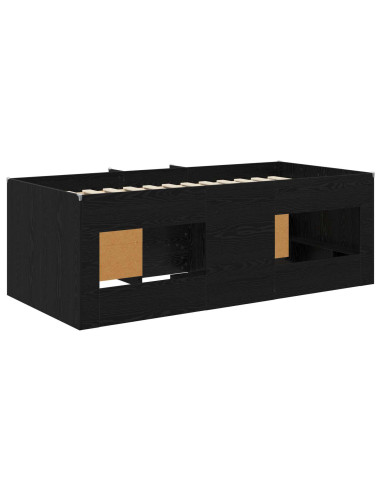 Struttura Letto Loft con Mobile 3 pz Nero Legno multistrato