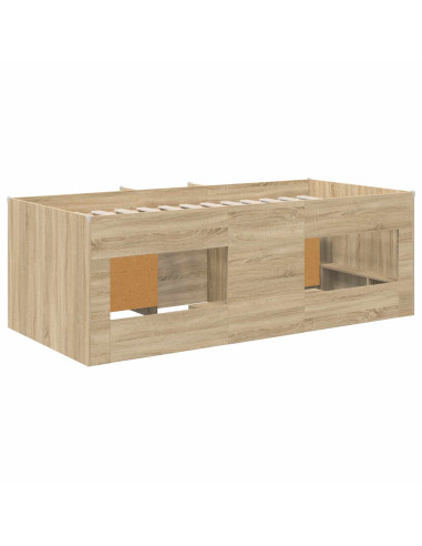 Struttura Letto Loft con Mobile con porta 3 pz Rovere Sonoma