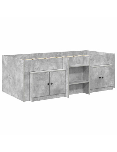 Struttura Letto Loft con Mobile con porta 3 pz Grigio Cemento