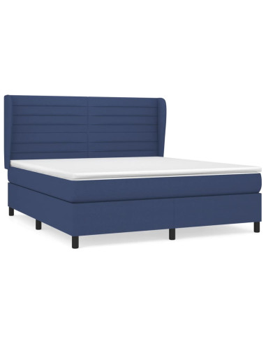 Giroletto a Molle con Materasso Blu 160x200 cm in Tessuto