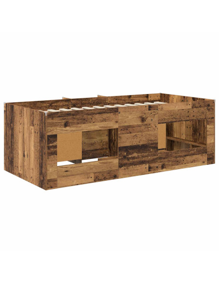 Struttura Letto Loft con Armadietto con porta 3 pz Legno antico