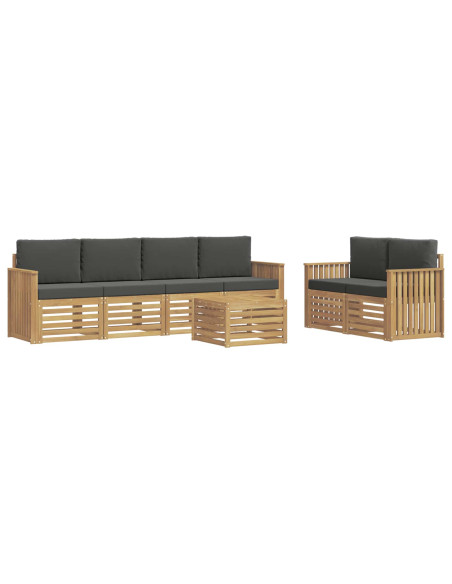 Set di divani da esterno 7 pcs Bianco e Antracite Poliestere