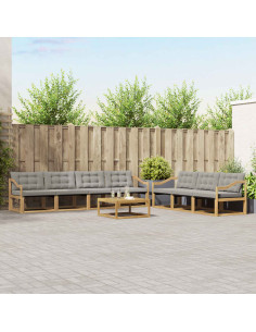 Set di divani da esterno 8 pcs Bianco e Grigio Chiaro