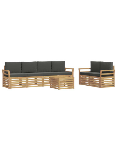 Set di divani da esterno 7 pcs Bianco e Antracite Poliestere