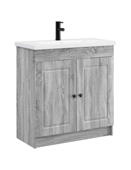 Set di mobili per il bagno Sonoma grigio 78,5 x 37,5 x 81 cm