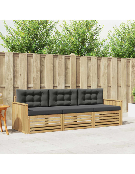 Set di divani da esterno 3 pcs Bianco e Antracite