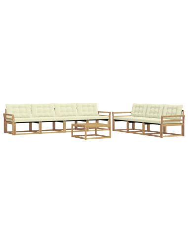 Set di divani da esterno 8 pcs Bianco e Crema