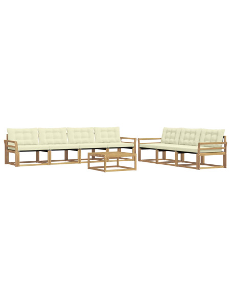 Set di divani da esterno 8 pcs Bianco e Crema