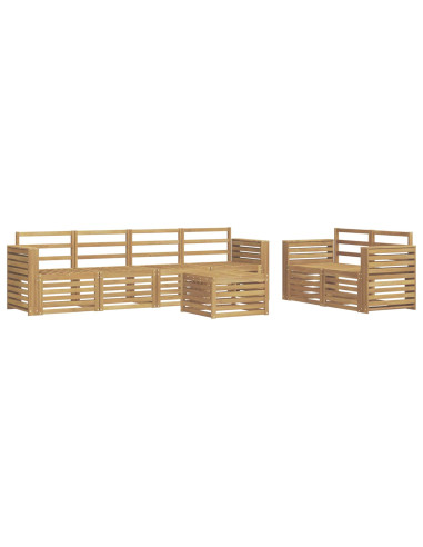 Set di divani da esterno 7 pcs Bianco Legno di Acacia Massello