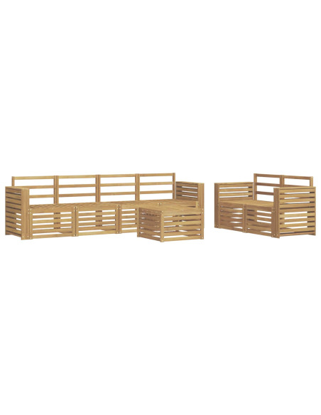 Set di divani da esterno 7 pcs Bianco Legno di Acacia Massello
