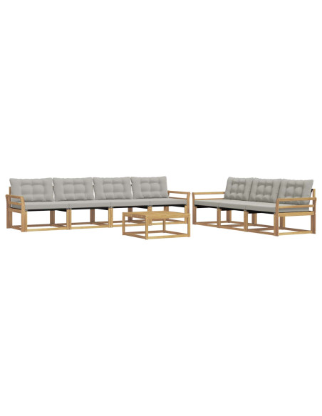 Set di divani da esterno 8 pcs Bianco e Grigio Chiaro