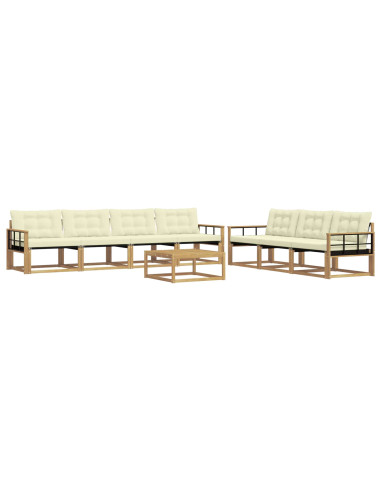 Set di divani da esterno 8 pcs Bianco e Crema