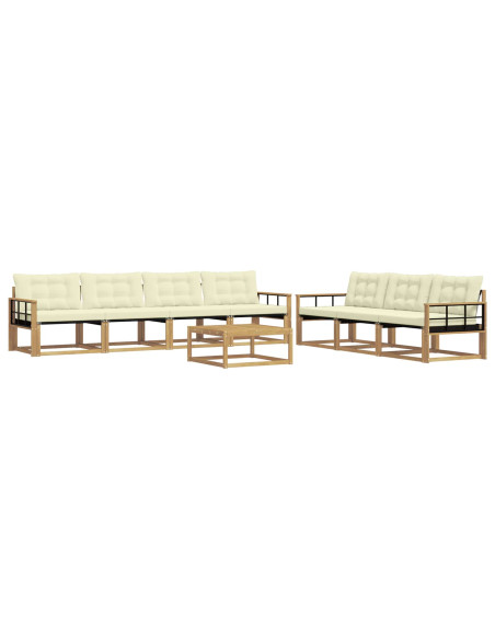 Set di divani da esterno 8 pcs Bianco e Crema