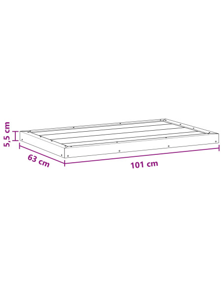 Piastra base per doccia Nero 101 x 63 x 5,5 cm WPC