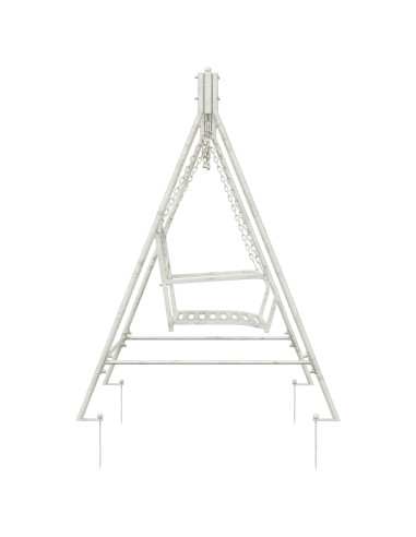 Panchina a Dondolo Acciaio 113 x 121,5 x 168 cm Bianco Antico