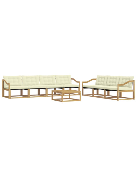 Set di divani da esterno 8 pcs Bianco e Crema