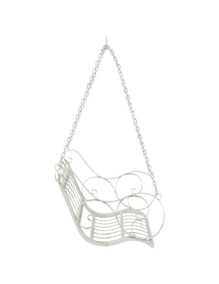 Panchina a Dondolo Acciaio 71 x 75 x 59 cm Bianco Antico