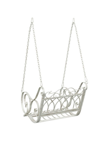 Panchina a Dondolo Acciaio 71 x 75 x 59 cm Bianco Antico