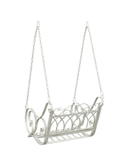 Panchina a Dondolo Acciaio 71 x 75 x 59 cm Bianco Antico