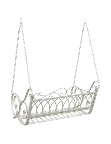 Panchina a Dondolo Acciaio 109 x 75 x 59 cm Bianco Antico